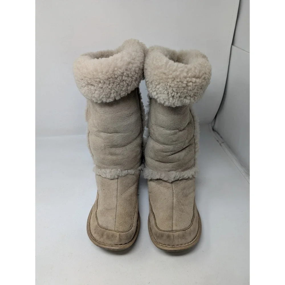 BORN Sheepskin Shearling Boots Women's Size 7 Suede Shilo W01295 Sheepskin VTG‎